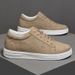 Height-increasing Men's Board Shoes Large Size Comfortable Leather Surface Casual Shoes White Shoes Casual_vogvips.com