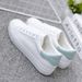 White Sneakers Female Students, Korean Style, Versatile For Spring And Autumn, Leather Flat Running Breathable Women's_vogvips.com