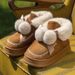 Women's Fashion Winter Boots With Bowknot Detail, Mid-Cuff Fleece Lining, Thick Sole For Height Boost, Non-Slip & Warm Snow Boots_vogvips.com