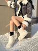 Lamb Wool Korean Style Elegant Versatile Round Toe Flat Snow With Fleece Lining Thickened Warm Short Boots For Women_vogvips.com