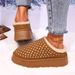 SHLIANG Women Flats Slippers Crystal Platform Suede Mules Shoes Fur Shoes Casual New Winter Warm Cozy Woman Flip Flops Trend Slides X0062_vogvips.com