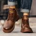 New Leather Spring Men's Shoes High-top Men's Heightening Tooling Martin Boots_vogvips.com