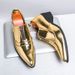 Glossy Casual Leather Spring Autumn Fashion Pointed Business Front Zipper Formal Thick Heel Height Increasing Shoes_vogvips.com