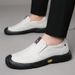 Fashionable Lace-up Casual Men's Soft Leather Soft-soled Driving Shoes, Slip-on Trendy Shoes_vogvips.com