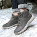 Men's Hiking Shoes, High Top Snow Boots With Plush Insulation, Large Cotton Shoes_vogvips.com