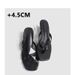 Genuine Leather Kitten Heel Flip Flops for Women Fashionable Thong High Heeled Sandals French Style Sheepskin Version in Stock_vogvips.com