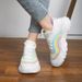 Spring New Korean Breathable Flyknit Women's Couple Sports Female Student Running Shoes_vogvips.com