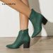 Autumn/Winter Women's Pointed Toe Chunky Heel Ankle Boots - Fashionable Bare Booties For Casual & Office Wear_vogvips.com