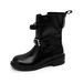 2026 Fashionable Elegant Short For Women Autumn And Winter New Style With Skirt Belt Buckle Round Toe Comfortable Martin_vogvips.com