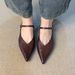 Vintage Open-Toe Shoes For Women With One Strap V-Cut Pointed Toe Sandals Versatile Slip-On Simple Half Slippers_vogvips.com