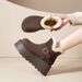 2026 Vintage Furry Snow Boots For Women Autumn Winter New Fashion Versatile Lazy Slip-On Northeast Cotton Shoes_vogvips.com