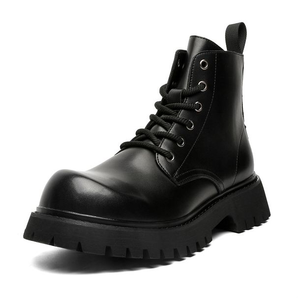 High-top Thick-soled Heightening Martin Boots Retro Tooling Boots Locomotive Outdoor Short Boots_vogvips.com