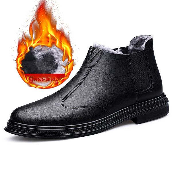 Men's Dress Casual Leather Shoes Men's Velvet Soft Leather Sole_vogvips.com