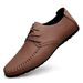 TerraStride Men's Loafers 2025 Summer New Soft Sole Business Casual Leather Fashion Lace-up Trendy Youth Shoes_vogvips.com