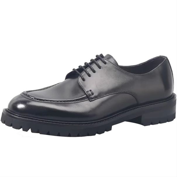 ShoeVault Dress Business Formal Genuine Leather Groom British Style Casual Wedding Autumn Versatile Men's Derby Shoes_vogvips.com