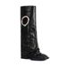 Women's Shoes Spring New Women's Mid Heel High Boots With Hole Design Simple Knight Boots_vogvips.com