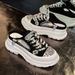 Women's Plus Size Summer 2025 Casual Sneakers - Breathable Lace-Up Slip-On Shoes With Mid Heel For Comfort & Style_vogvips.com