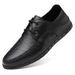 Large Size First Layer Men's Shoes Hole Casual Leather Shoes Lace-up Work Flats_vogvips.com