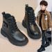 Boys' Martin Single Girls' Autumn Winter New Children's Snow Genuine Leather Cotton Shoes Short Boots_vogvips.com