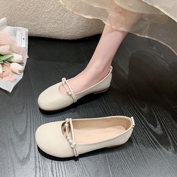 Fairy Shoes, Gentle Single Shoes, Women's Flat Soles, 100 With Skirts, Evening Shoes, Kick-off Beanie Shoes_vogvips.com