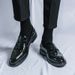 Euro Step Large Size 46 New Pointed Toe Leather Shoes For Men Trendy Sequin Boots British Style Nightclub Dress Loafers_vogvips.com
