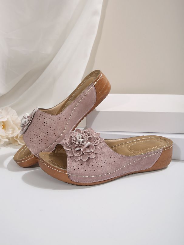 Women's Shoes New Summer Wedge Heel Casual Sandals Flower Beach Shoes Manufacturers_vogvips.com