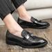 Suitable For All Seasons British Style Tassel Loafers Trendy Men's Slip-On Formal Business Casual Leather Sequin Evening Shoes_vogvips.com