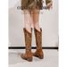 Western Cowboy For Women, Long 2025 New Summer Embroidered Chunky Heel High Boots, Riding Boots_vogvips.com