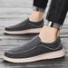 Casual shoes men's flat covered canvas shoes super light plus size slip-on shoes_vogvips.com