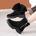 Cowhide Snow Boots For Women, Winter With Added Fleece And Thick Short Boots Made Of Genuine Leather, Anti Slip, Wool And Fur Integrated Cotton Shoes_vogvips.com