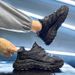 Men's Shoes Summer Breathable Wear Resistant Non Slip Tire Sole Work Shoes Men's Black Sports Height Enhancing Daddy Fashion Shoes_vogvips.com