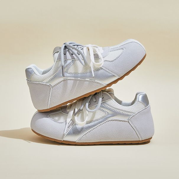 Retro German Training Little White Shoes Female Students Platform Heightening Shoes Casual Street Shooting Shoes_vogvips.com