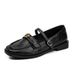 Black Flat 35-42, Soft Leather Loafers, British Style Women's Large Size Shoes 9038-8_vogvips.com