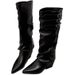 Sudingjia One Shoe Two Wear Pointed Toe Chunky Heel Booties For Women, New Autumn Slimming Over-the-Knee Long Boots_vogvips.com