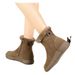 2023 Winter New Women's Snow Leather And Fur Integrated Thickened Mid-Calf Boots With Fleece Platform Sole Northeastern_vogvips.com