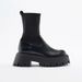 Women's Chunky Heel Chelsea Boots - Stretch Ankle Boots With Platform Sole For Height & Comfort In Black Martin Boots Chelsea Short Boots_vogvips.com