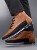 Men's Leather Casual Shoes Comfortable Breathable Soft Leather Upper Lace-Up Mid Top Sneakers For Versatile Wear_vogvips.com