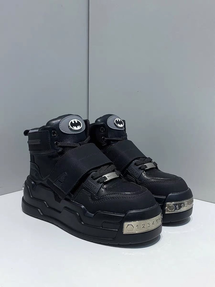 Newan Style High-Top Men's Shoes With Color-Blocking, Metal Buckle, Thick Sole, Height-Increasing Design, Casual_vogvips.com