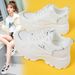Real Leather Thick Soled Inner Height Increasing Women's Shoes, 2025 Autumn And Winter Hot Items, Versatile Dad Shoes, Travel Fashion Shoes_vogvips.com