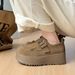 Cameido Velvet Crust Cake Thick-Soled Loafers For Women In The Autumn Of 2025, Belt Buckle, Tassel, Velcro All-Inclusive Boken Shoes_vogvips.com