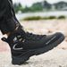 Men's High Top Steel Toe Safety Boots,Microfiber Leather Upper, Non-Slip Rubber Sole For Miners, Construction & Factory Workers Work Shoes_vogvips.com