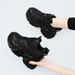 Platform Height Increasing Dad Sneakers 2024 New Spring And Autumn Black Genuine Leather Versatile Women's Casual Sports Shoes_vogvips.com