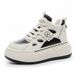 Genuine Leather High-top Dad Women, 2026 Spring/autumn New Style, Versatile Platform Shoes With Plush Lining, Suitable_vogvips.com