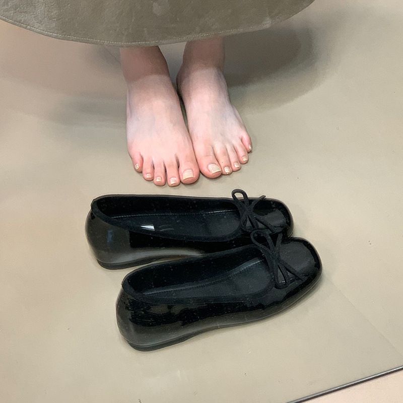 MUKEKe 4cm Height Increasing Red Bowknot French Style Women's Single 2025 Spring New Loafers Granny Shoes_vogvips.com
