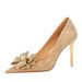 1829-H15 Style Banquet Slim Ultra High Heels Shallow Mouth Pointed Pearl Water Diamond Bow Single Shoes_vogvips.com