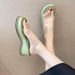 Wedge 2025 New Women's Summer Transparent High Heels Thick Sole Chunky Heel Roman Beach Outdoor Sandals For Women_vogvips.com