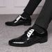 Sharp Pointed Leather Shoes, Popular Men's Shoes, Low Top Shoes, Glossy Surface_vogvips.com