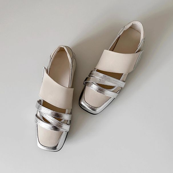 Korean-style Square-top Velcro Low-cut Mary Jane Women's Shoes - Stylish And Fashionable Sports Ballet Shoes_vogvips.com