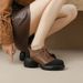 Sponge Cake Women's Round Toe Lace Up Soft Soled Single Shoes, 2025 New Autumn Color Blocked British Style Commuting_vogvips.com