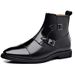 Voyage Men's Autumn New Pointed Toe Short British Style High-top Shoes Mid-top Martin Trendy Leather Boots_vogvips.com